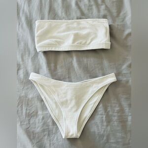 TWIIN Bikini Set White Bandeau Terrycloth